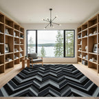 Monochromatic Chevron Geometric Rug