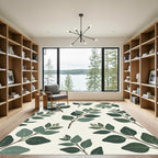 Eucalyptus Branches Green Leafy Arrangement Rug