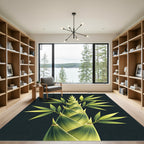 Green Bamboo Shoots Foliage Art Rug