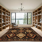 Earthy Diamond Tribal Figures Rug