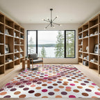 Crimson Gold Polka Dot Stream Rug
