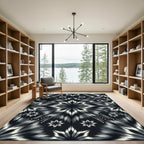 Monochrome Starburst Tie-Dye Rug