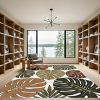 Earthy Tone Monstera Tropics Rug