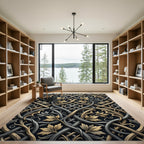 Gilded Silver Intertwined Filigree Scroll Rug