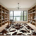 Brown and White Spotted Cattle Hide Rug
