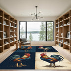 Vibrant Gallic Rooster Multicolored Panel Rug
