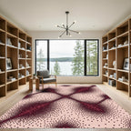 Crimson Dot Gradient Starburst Rug