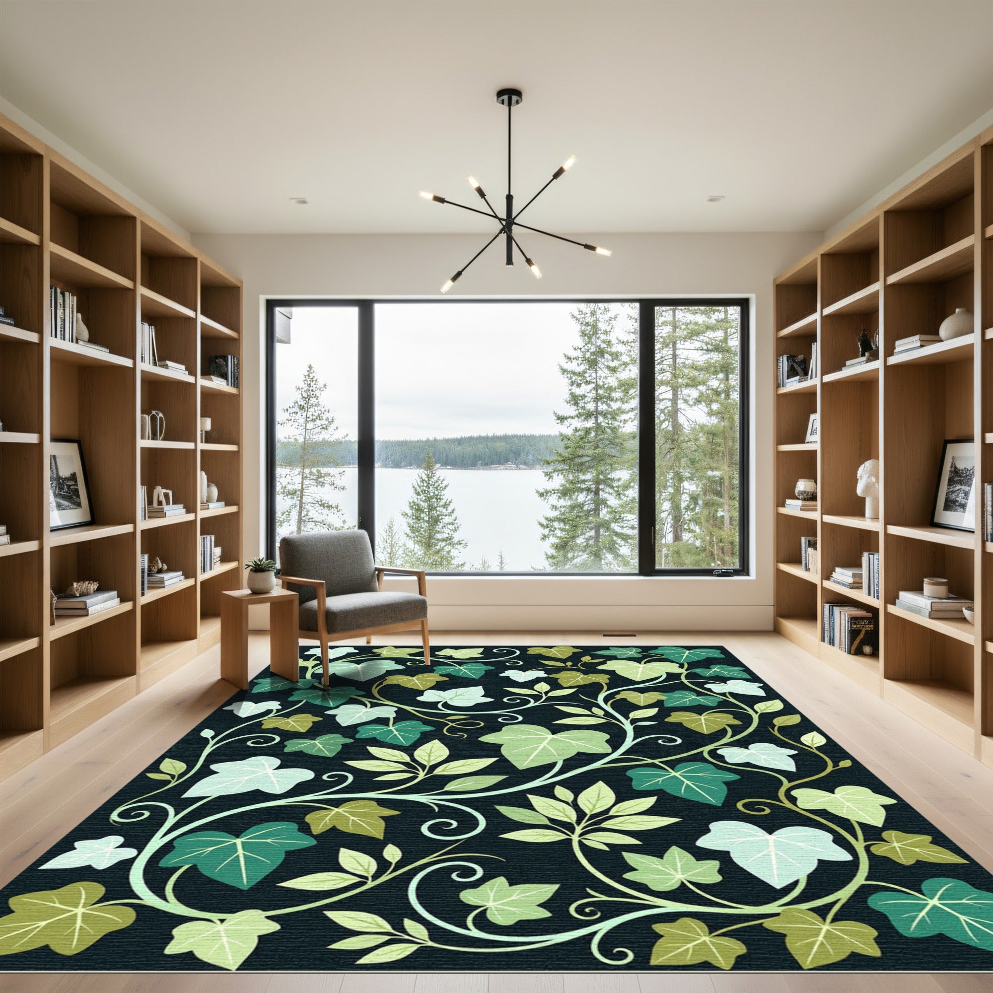 Botanical Ivy Vine Dark Foliage Rug