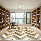 Golden Taupe Chevron Layers Rug