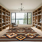 Southwest Earthy Tone Striped Diamond Rug