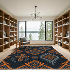 Orange Gray Cross Diamond Composition Rug