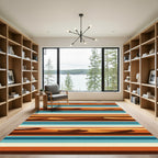 Retro Desert Dune Horizontal Stripe Rug