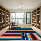 Vibrant Southwestern Sunset Striped Area Rug