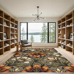 Vintage Caramel Floral Lily Rug