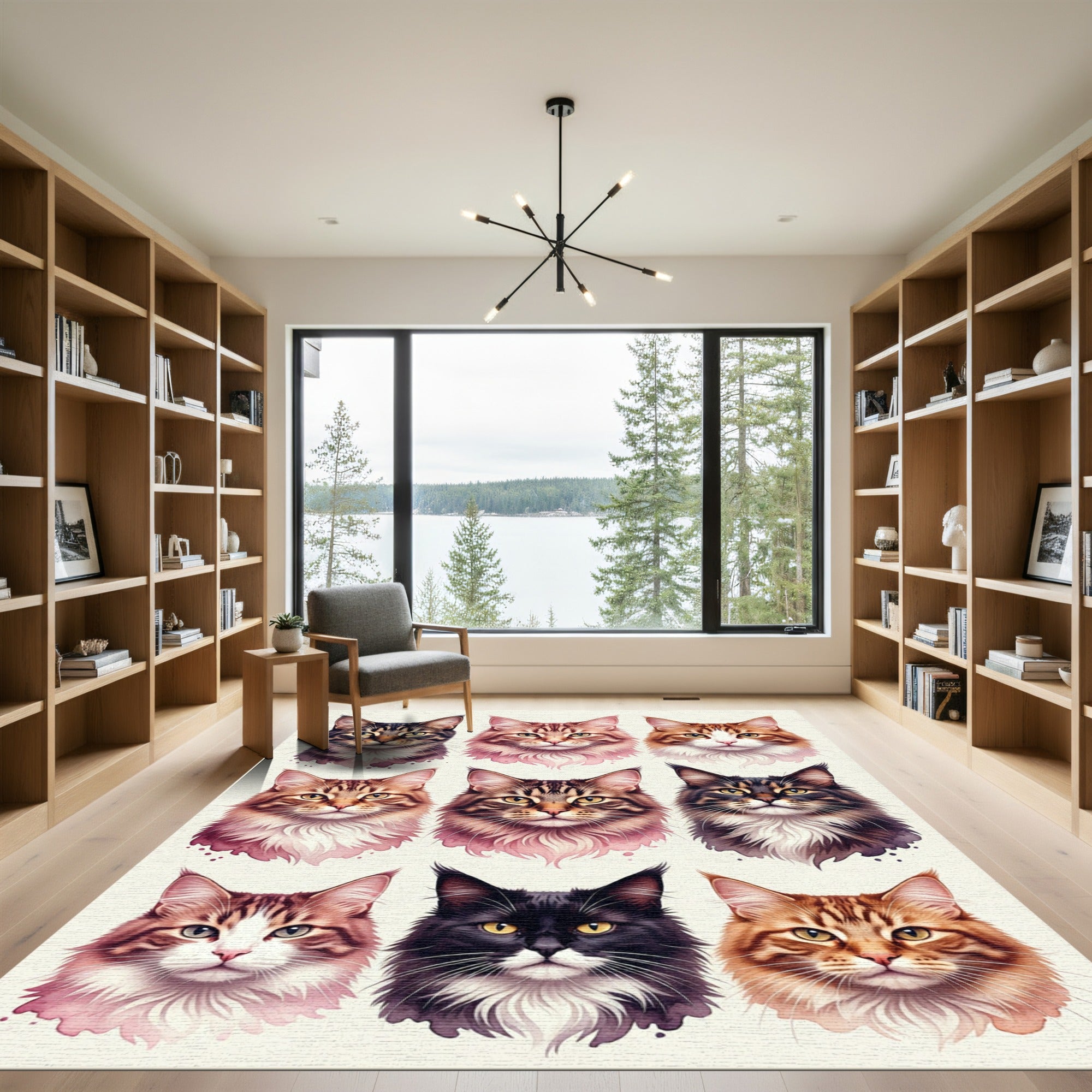 Furry Feline Portrait Collection Rug
