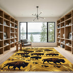 Golden Bison Herd Native Art Rug