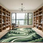 Enchanted Forest Green Swirl Rug