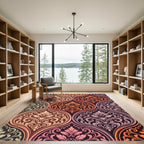 Ornate Floral Damask Inlay Rug