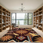 Red Golden Pyramid Native Sun Rug