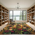 Golden Wheat and Crimson Rose Arbor Rug