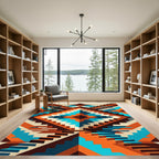 Vibrant Southwestern Geometric Diamond Staircase Rug