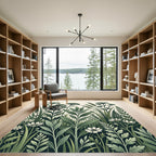 Botanical Green Wildflower Meadow Meadowscape Rug