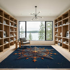 Astral Gold Star Celestial Mandala Rug