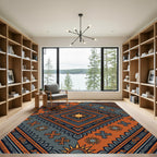 Earthy Orange Astral Diamond Cross Rug