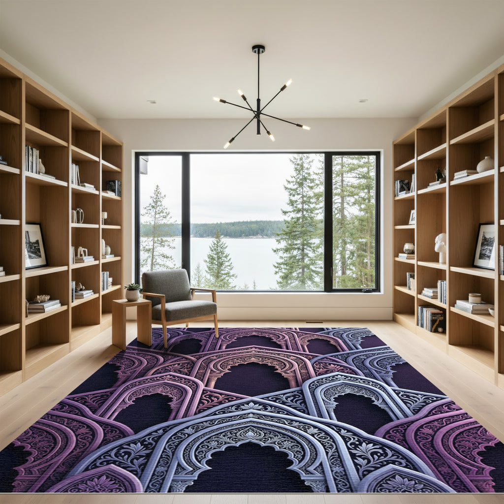Ornate Archway Patterns in Pink Lavender Rug