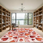 Vibrant Red Heart Burst Radiance Rug