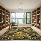 Rustic Country Farmhouse Beagle Landscape Rug