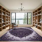 Ornate Purple Filigree Mandala Rug
