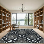 Monochromatic Geometric Mandala Lattice Rug