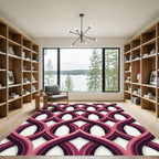 Art Deco Burgundy Interlocking Arch Rug