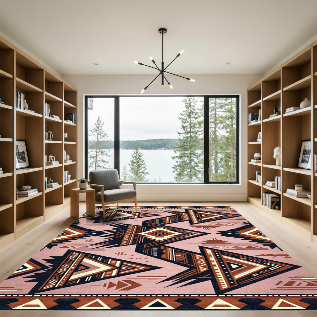 Earthy Southwestern Geometric Arrow Tapestry Rug