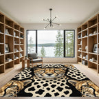 Bold Cheetah Spots Black Cream Rug