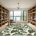 Botanical Morning Glory Sage Floral Rug