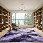 Deep Purple Brushstroke Swirl Rug