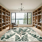 Forest Green Branch Botanical Layout Rug