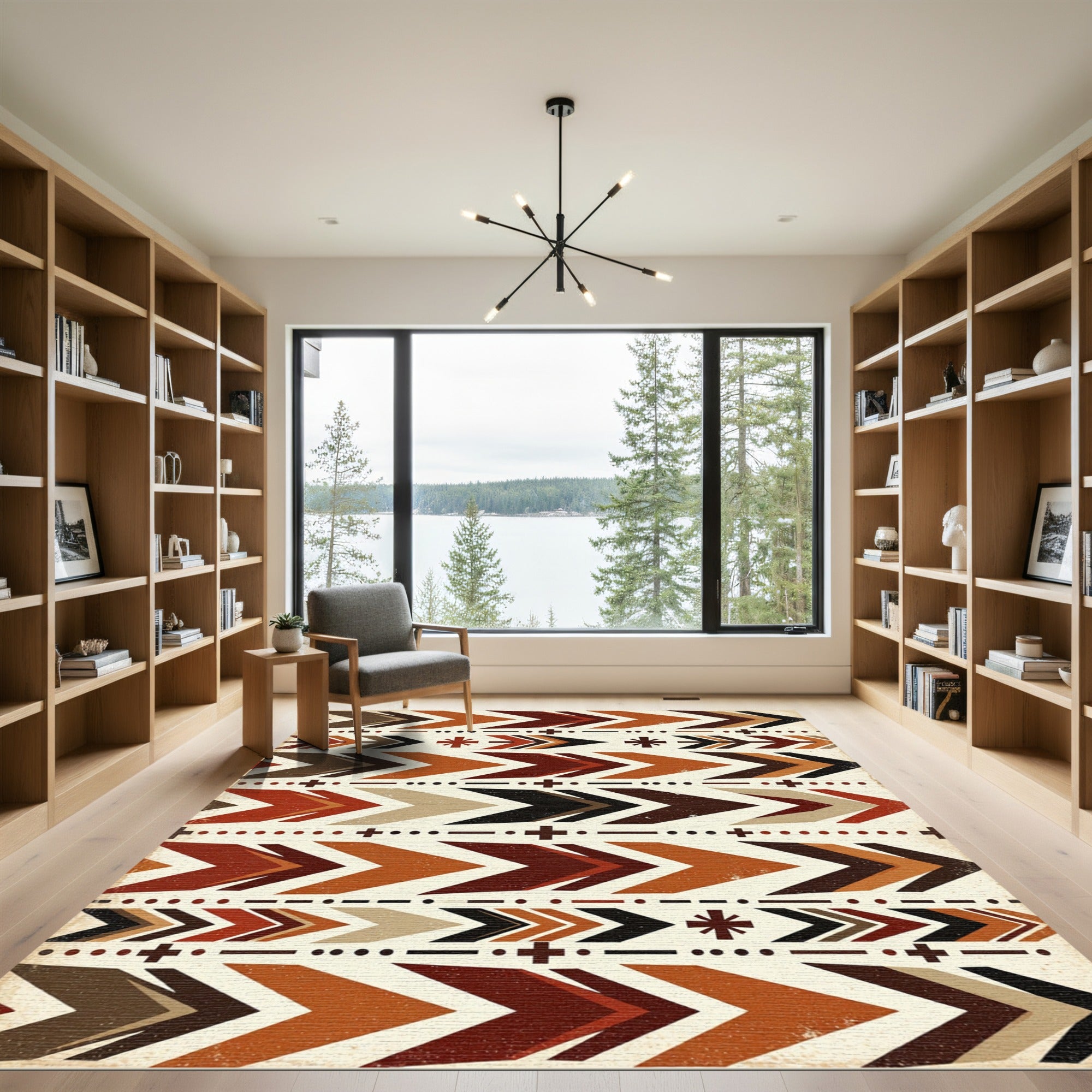 Earthy Tribal Arrow Chevron Rug