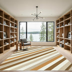 Modern Earthy Tone Diagonal Stripe Rug