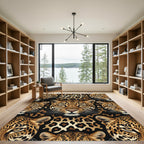 Leopard Print And Faces Rug