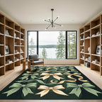 Sage and Cream Ribbon Forest Bows Rug
