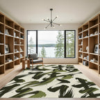 Abstract Olive Brushstrokes Rug