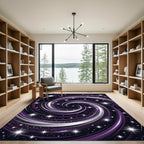 Cosmic Purple Interstellar Swirl Galaxy Rug