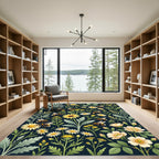 Bumblebee and Wildflower Botanical Meadow Rug