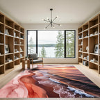 Sunset Beach Watercolor Swirls Rug