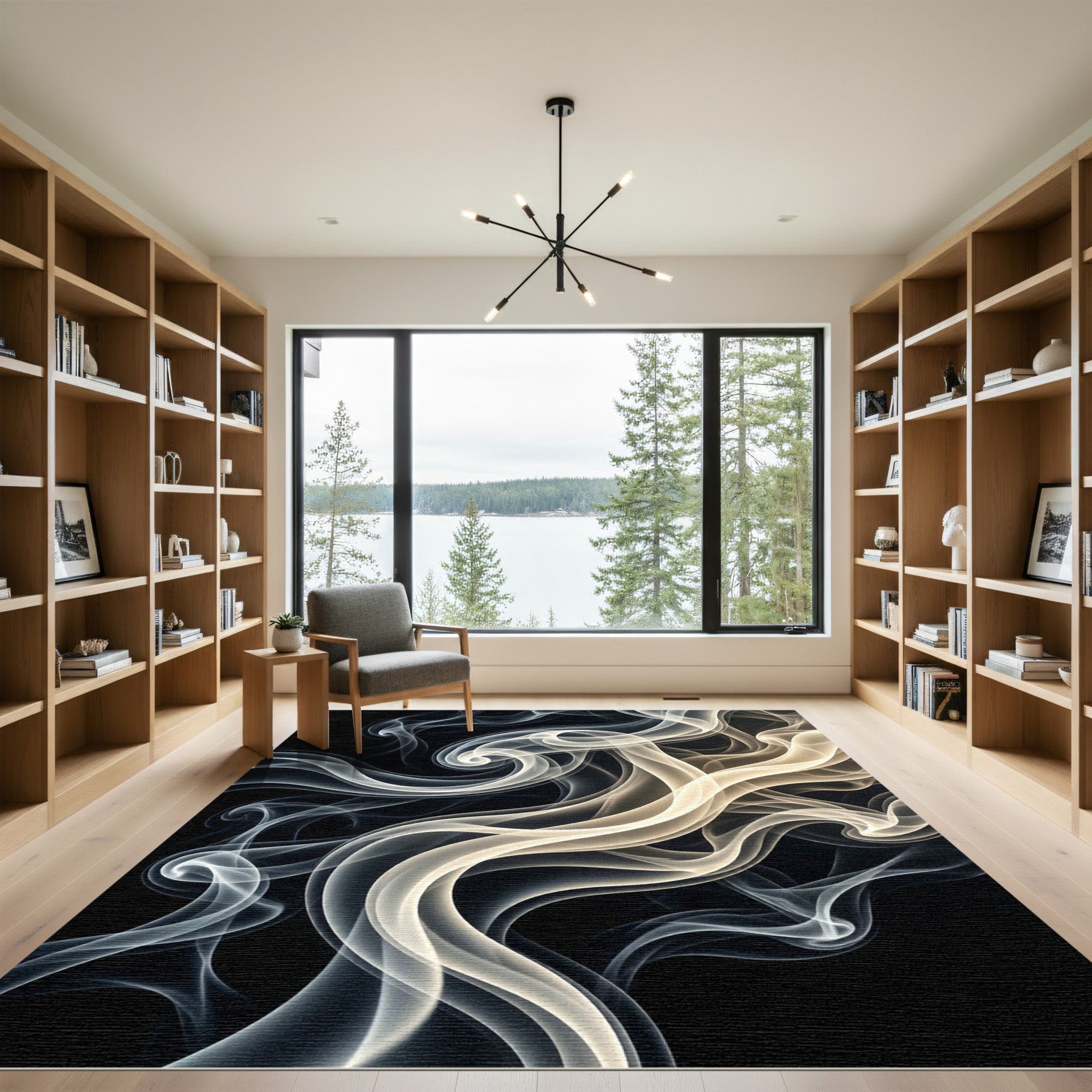 Ethereal Golden Cream Liquid Flow Rug