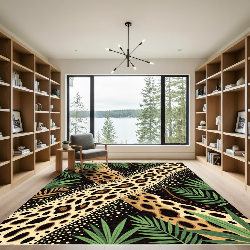 Lush Tropical Leopard Spot Jungle Rug