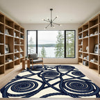 Navy Swirl Rope Intertwine Rug